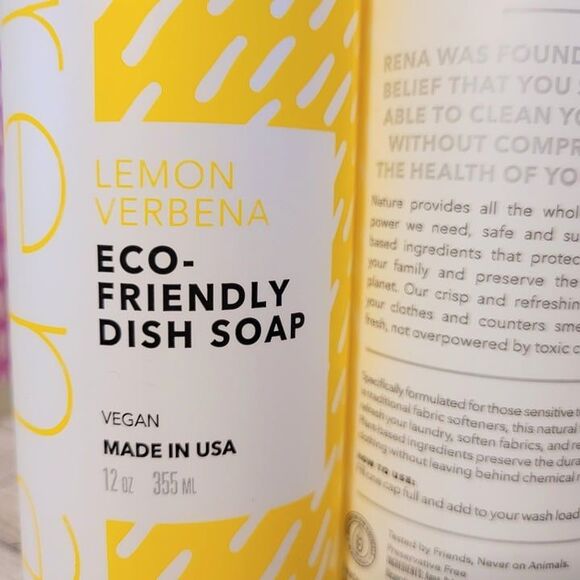 Rena Lemon Verbena Cleaner Soaps Softener Vegan Natural 4 Piece Bundle Set HTF! - Picture 3 of 7
